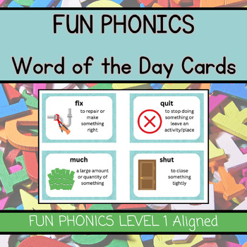 Preview of FUN PHONICS- Word of the Day Definition Cards