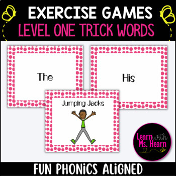 Preview of FUN Phonics Aligned Trick Word Slides and Exercise Breaks--Level 1 GOOGLE SLIDES