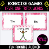 FUN Phonics Aligned Trick Word Slides and Exercise Breaks-