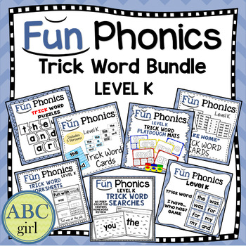 Preview of FUN Phonics Kindergarten Trick Word Sight Words Bundle