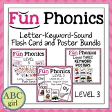 FUN Phonics Letter Keyword Sound Flash Card and Poster Bun