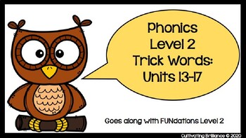 Preview of FUN Phonics Level 2 Trick Words: Units 13-17
