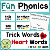 FUN Phonics Level 2 Trick Words or Sight Words as Heart Wo
