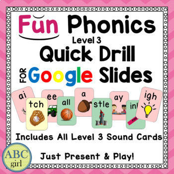 Preview of FUN Phonics Level 3 Keyword Quick Drill for Google Slides