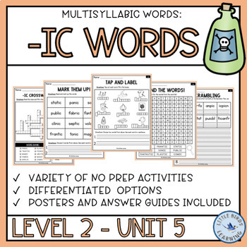 Preview of FUN Phonics Practice Activities: Multisyllabic Words Ending in -IC (Level 2)