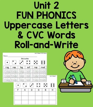 Preview of FUN Phonics | Kindergarten | Unit 2 Roll and Write