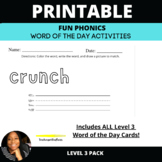 FUN Phonics Word of the Day Level 3 | Printable Activity |