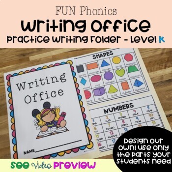 Preview of FUN Phonics Writing Office Folder ~ Printable | LEVEL K | Writer's Workshop