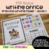 FUN Phonics Writing Office Folder ~ Printable | LEVEL K | 
