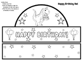 FUN Printable Happy Birthday Hat Craft CUTE Dinosaur Arts 