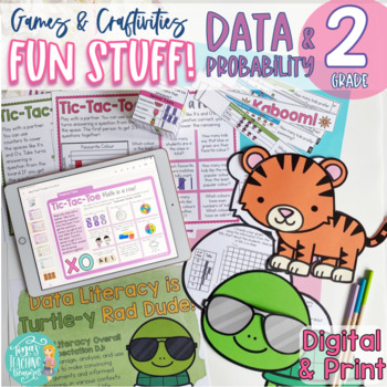 Preview of FUN STUFF!  Grade 2 Ontario DATA: Graphing &Probability Games & Craftivities