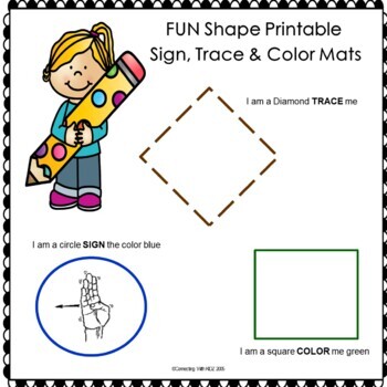 Preview of FUN Shapes: Sign, Trace, & Color Mats