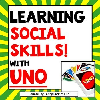 Preview of FUN Social Skills Game UNO; For Grades 1-9; Includes 7 VIDEO Lesson Links