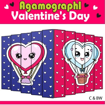 Preview of Mother's Day- Valentine's Day Agamograph Art Project- Coloring Pages- craft
