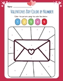 FUN Valentine's Day Card Color by Number Worksheet Valenti