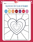 FUN Valentine's Day Heart Color by Number Worksheet Printa