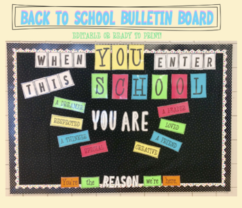 Preview of FUN & WELCOMING BACK TO SCHOOL BULLETIN BOARD *EDITABLE*