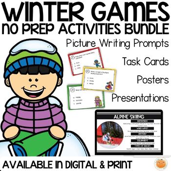 Preview of FUN Winter Games Info and Activities BUNDLE - No Prep Set