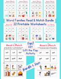 FUN Word Families 22 Worksheet Bundle Lift the Flap Phonic