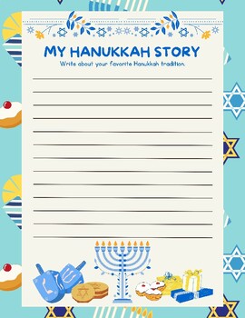 Preview of FUN Writing Prompt Your Favorite Hanukkah Tradition: Themed Paper Chanukah Write