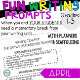 FUN Writing Prompts 2nd Grade with Scaffolding ~ April