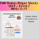 FUN Phonics GRAY Helper Sheets, Level 2, Units 13-17, Disp