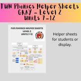 FUN Phonics GRAY Helper Sheets, Level 2, Units 7-12, Displ