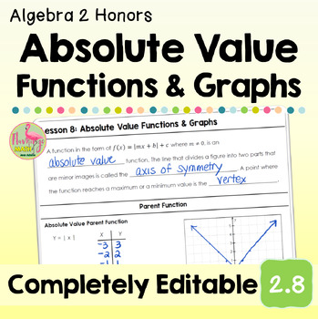 Preview of Absolute Value Functions and Graphs (Algebra 2 - Unit 2)