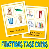 FUNCTIONS PHOTO TASK CARDS inferences autism aba speech th