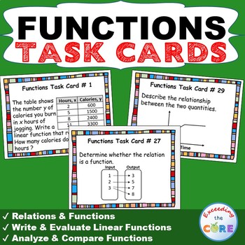 Preview of FUNCTIONS - Task Cards {40 Cards}