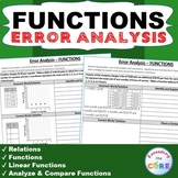 Preview of FUNCTIONS Word Problems -  Error Analysis  (Find the Error)