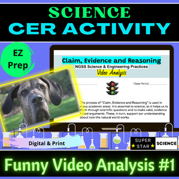 Preview of FUNNY Commercials Science CER #1 Claim, Evidence & Reasoning STEM Activity