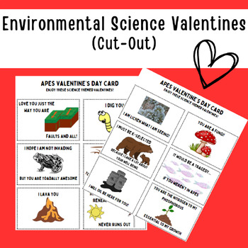 Preview of FUNNY Environmental Science Valentine's Day Cards APES