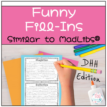 Preview of FUNNY FILL INS (Similar to MadLibs™) | Auditory Closure/DHH Experience | Deaf Ed