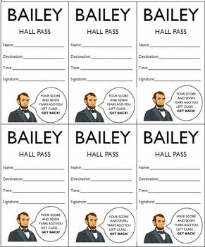 Preview of FUNNY HISTORY HALL PASSES!