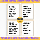 FUNNY MIDDLE SCHOOL MATH HUMOR POSTERS WALL ART