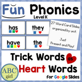 FUNPhonics Level K Trick Words or Sight Words as Heart Wor