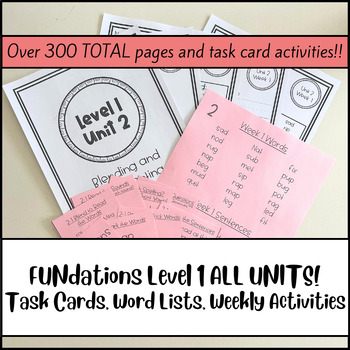Preview of FUNdations Level 1 Bundle: Task Cards, Word Lists, Weekly Activities