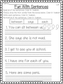 First Grade Differentiated Worksheets: Read & Find Trick/Sight Words!