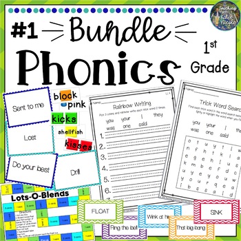 1st Grade Phonics Bundle 1 by Teaching with Katie Nicole | TpT