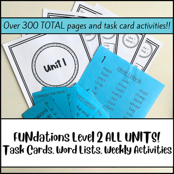 Preview of FUNdations Level 2 Bundle: Task Cards, Word Lists, Weekly Activities!