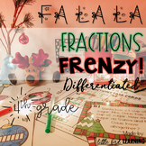 FaLaLa Christmas Fractions Task Card Frenzy - Differentiat