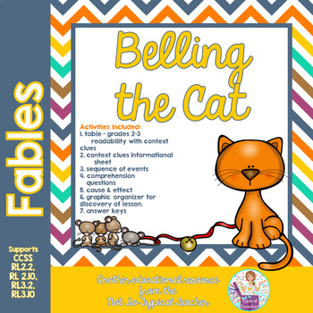 Preview of Fable Belling the Cat story with comprehension activities RL 3.2 RL 2.2 RL3.1