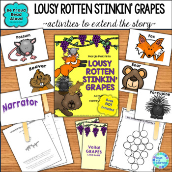 Preview of Fable Activities - Lousy Rotten Stinkin' Grapes - Readers Theater, Card Game
