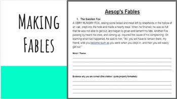 Fable Making: Aesop's Fables Finding Theme by Ms Bailey Reading and Writing