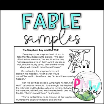 Fable Samples by The PNW Teacher | Teachers Pay Teachers