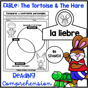 Preview of The Tortoise and The Hare Fable in Spanish - Graphic Organizers, and Posters