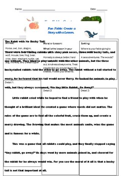 Preview of Fable Writing Activity: Creative Writing