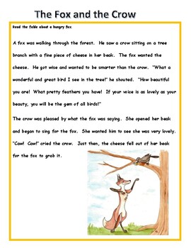 Fable and Lessons for 2nd Grade (with task Cards) Level 20 Readablity