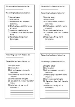Fable writing checklist by Kevin Hung | TPT